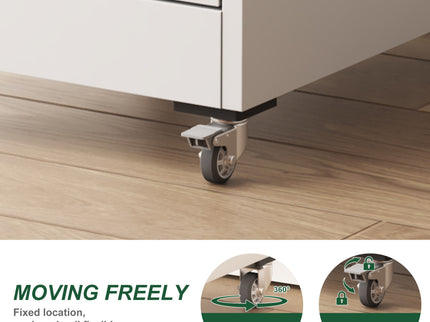 Drawer Metal Locking Vertical File Cabinet With Wheels Heavy Duty Lockable Storage