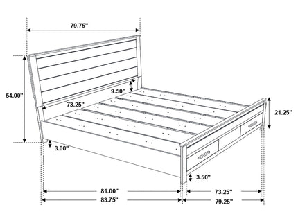 Greely - Eastern King Storage Bed - Brown