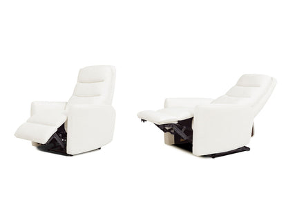 Bloomy - High Back Power Recliner Motion Chair - Chiffon White