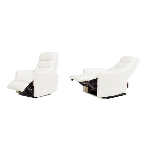 Bloomy - High Back Power Recliner Motion Chair - Chiffon White