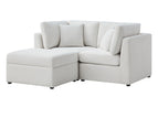 Beige / 2 Seater Sectional And Ottoman