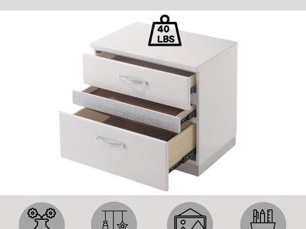 Naima II - High Gloss Nightstand - White