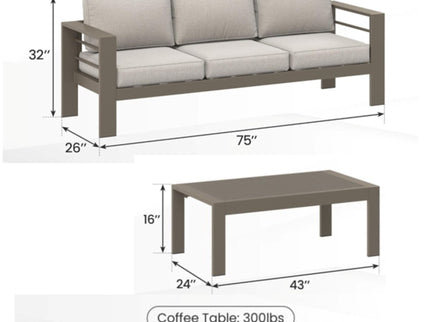 Outdoor Patio Set All-Weather & Thick Cushions