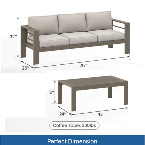 Outdoor Patio Set All-Weather & Thick Cushions