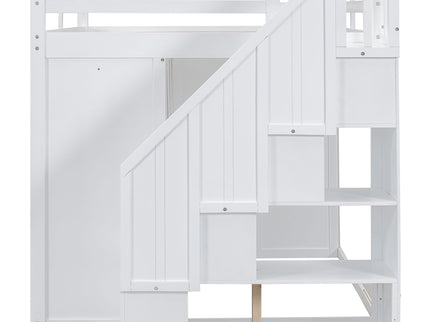 Loft Bed With Built In Wardrobes, Cabinets And Drawers