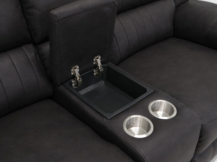 Reclining Console Loveseat - Black - Fabric