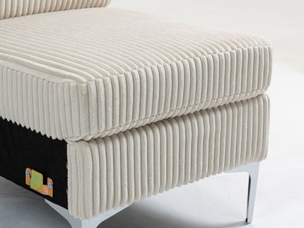 Single Couch Modular Armless Accent Chair With Back Cushion