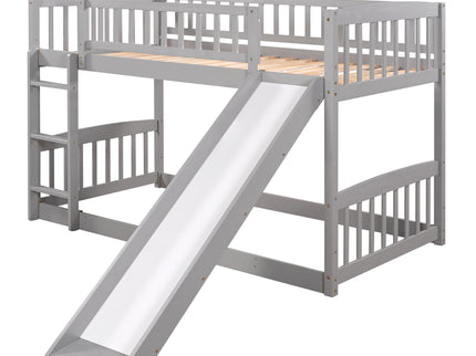 Low Bunk Bed With Slide, Fence And Ladder