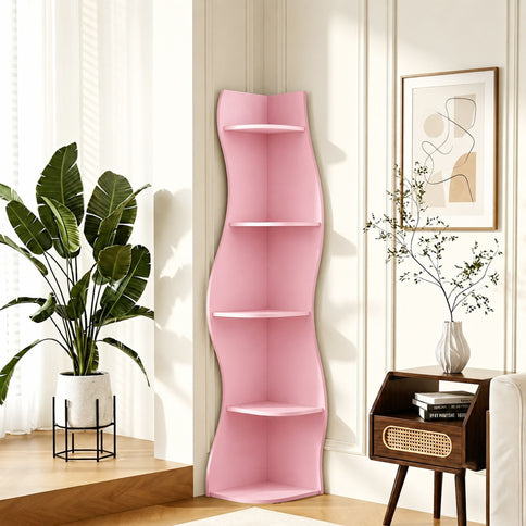 5 Tier S - Shaped Corner Shelf For Living Room