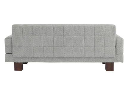 Modern Loveseat Sofa, 2 Seater With Square Arms For Living Room