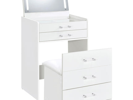 Ayuba - 3 Drawer Makeup Vanity Table With Mirror And Stool