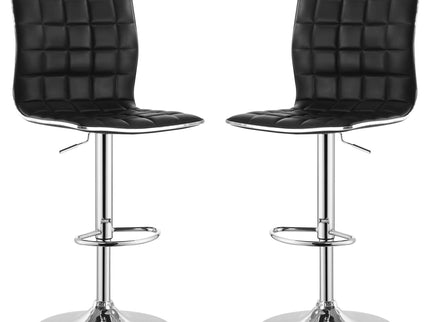 Waffle - Adjustable Bar Stool (Set of 2) - Black