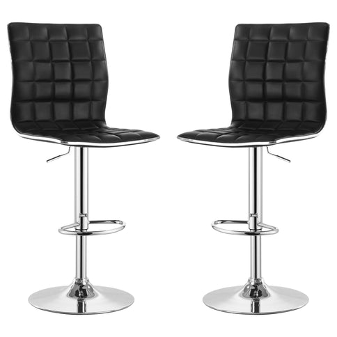 Waffle - Adjustable Bar Stool (Set of 2) - Black