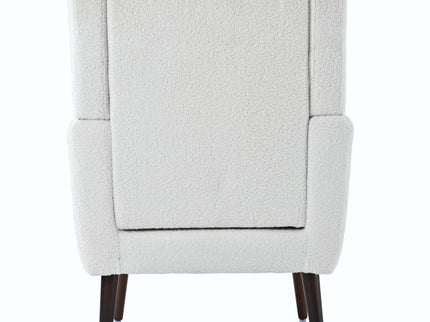 Modern Accent Chair, Arm Chairs For Living Room, Upholstered Mordern Armchair, Comfy Soft Padded Lounge Chair In Small Space, Bedroom, With Pillow, Solid Wood Leg