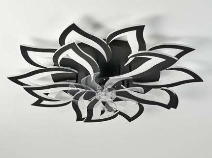 Ceiling Fan With Remote Control And Lights, 6 Speeds, 3 Color Temperatures, Low Profile Flush Mount