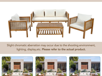 Patio Set Outdoor With Coffee Table And Cushions