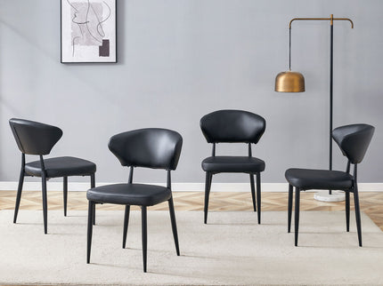 Minimalist Ergonomic Dining Chair With Curved Backres (Set of 4)