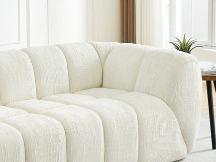 Quilted Cloud Sofa With Rounded Armrests And Piano Key Backrest Design