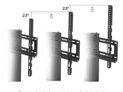 43.3" Multi-Function TV Stand Height Adjustable Bracket Swivel 3 Tier - Black