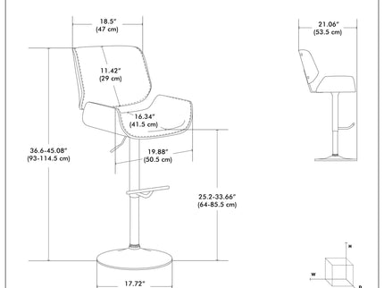 Dixie - Adjustable Swivel Bar Stool - Black