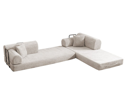 Modern 2 Tone Fabric Convertible Sleeper Sofa Bed
