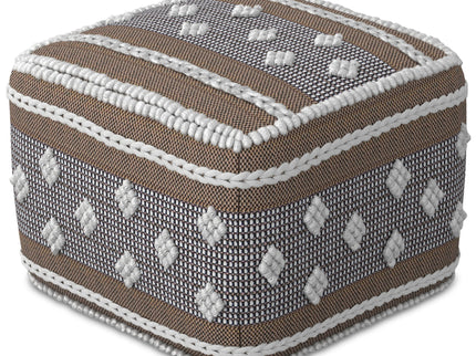 Mapleton - Outdoor / Indoor Pouf - Beige Gray / White