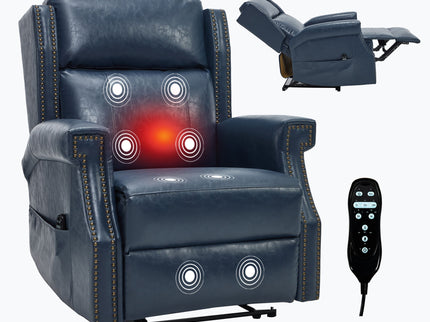 Manual Recliner Chair With Heavy Duty Motion Mechanism, 8 Vibrating Nodes And 3 Massage Modes For Living Room