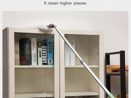 Long Handle Duster With Extension Bar, Home Dust Collector - White