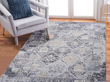 Payas - 5' X 7' Traditional Area Rug - Gray / Blue