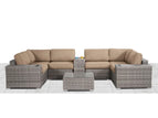 Light Brown / 2 Pc. U-Shaped Sectional, Table