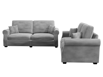 Contemporary 2 Piece Sofa Set With Matching Pillows