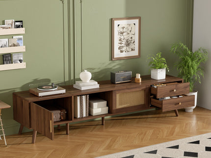 TV Stand With Storage Cabinets - Natural