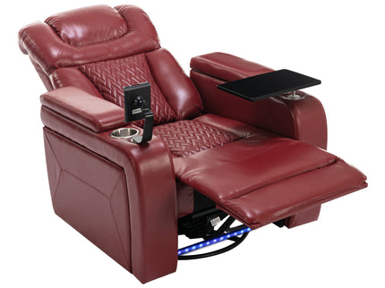 270 Degree Swivel Power Recliner With Tray Table, Phone Holder, Cup Holder, USB Port