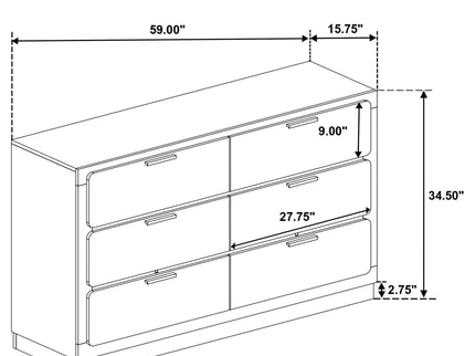 Sophia - 6 Drawer Dresser