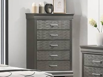 1 Piece Chest With Unique Drawers - Gray