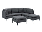 Dark Gray / 3 Pc. L-Shaped Sectional, 2 Ottomans