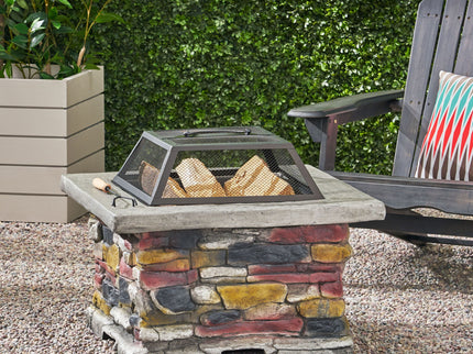 Outdoor Wood Bruning Magnesium Oxide Fire Pit With Lid
