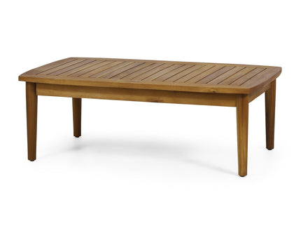 Outdoor Acacia Wood Loveseat Set With Coffee Table