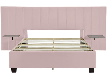 Upholstered Platform Bed With Big Headboard