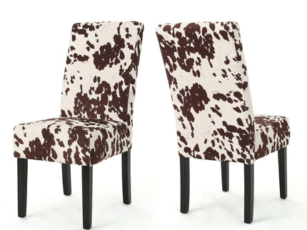 Contemporary Dining Chair With Rubberwood Legs (Set of 2)