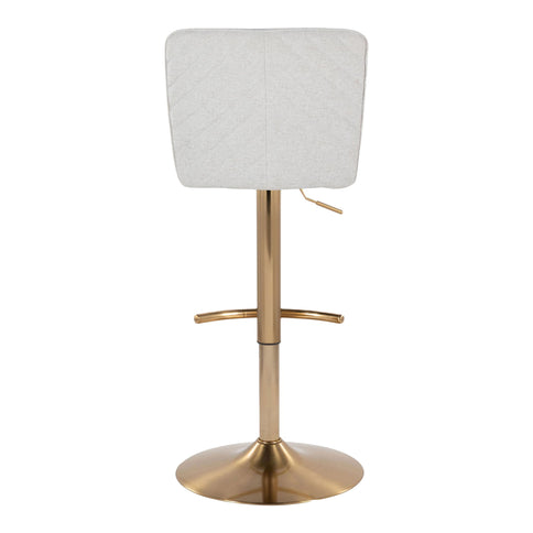 Henry - Contemporary Adjustable Barstool With Swivel With Rounded T Footrest (Set of 2)