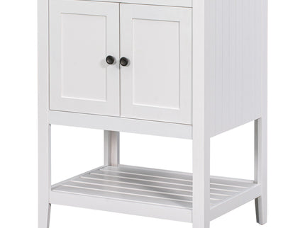 Bathroom Vanity Base Only, Soild Wood Frame, Bathroom Storage Cabinet With Doors And Open Shelf