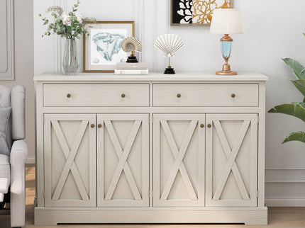 Vintage Sideboard With 2 Drawers And Four Doors For Living Room