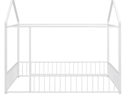 Metal Bed House Bed Frame With Fence