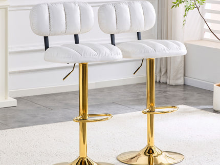 Adjustable Height Bar Stools & Footrest For Kitchen Island (Set of 2)