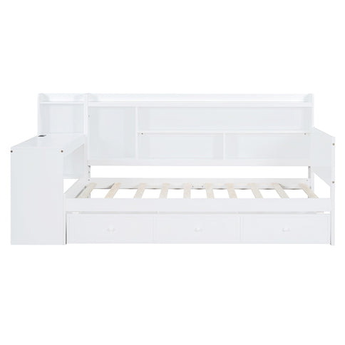 Daybed With 3 Drawers USB Ports And Desk
