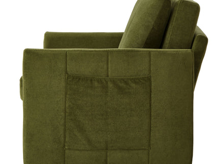 Upholstered Convertible Sleeper Sofa With 5 Position Backrest, Side Pockets, Storage