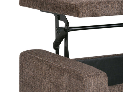 Bretton - Lift Top Storage Ottoman - Deep Umber Brown