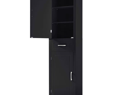 Tall Freestanding Bathroom Storage Cabinet With 2 Doors And Adjustable Shelves