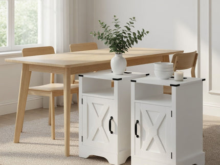 Farmhouse Nightstand, Charging Station & Storage
